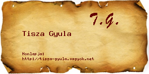 Tisza Gyula névjegykártya