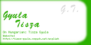 gyula tisza business card